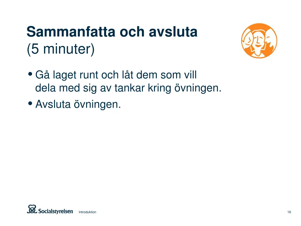 sammanfatta och avsluta 5 minuter