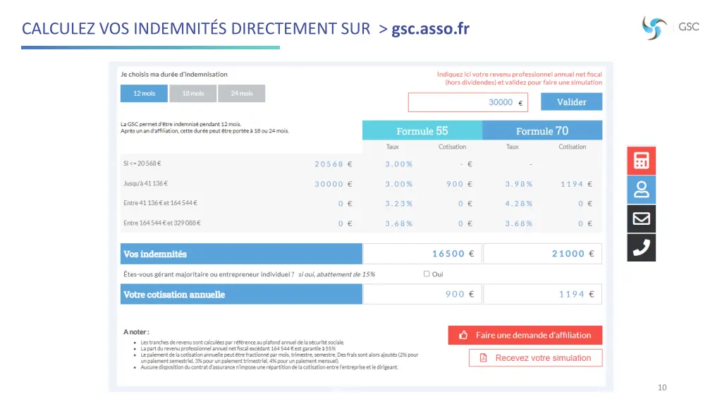 calculez vos indemnit s directement sur gsc asso