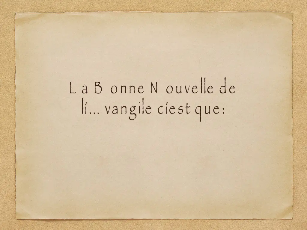 l a b onne n ouvelle de l vangile c est que