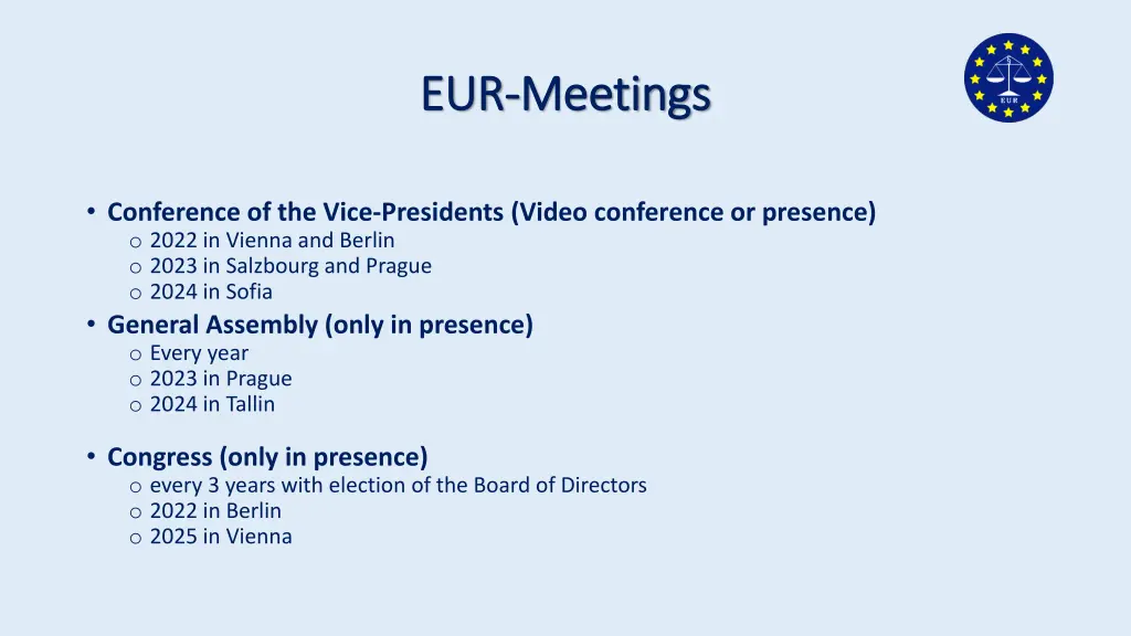 eur eur meetings meetings