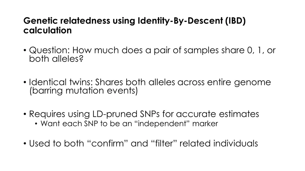 genetic relatedness using identity by descent