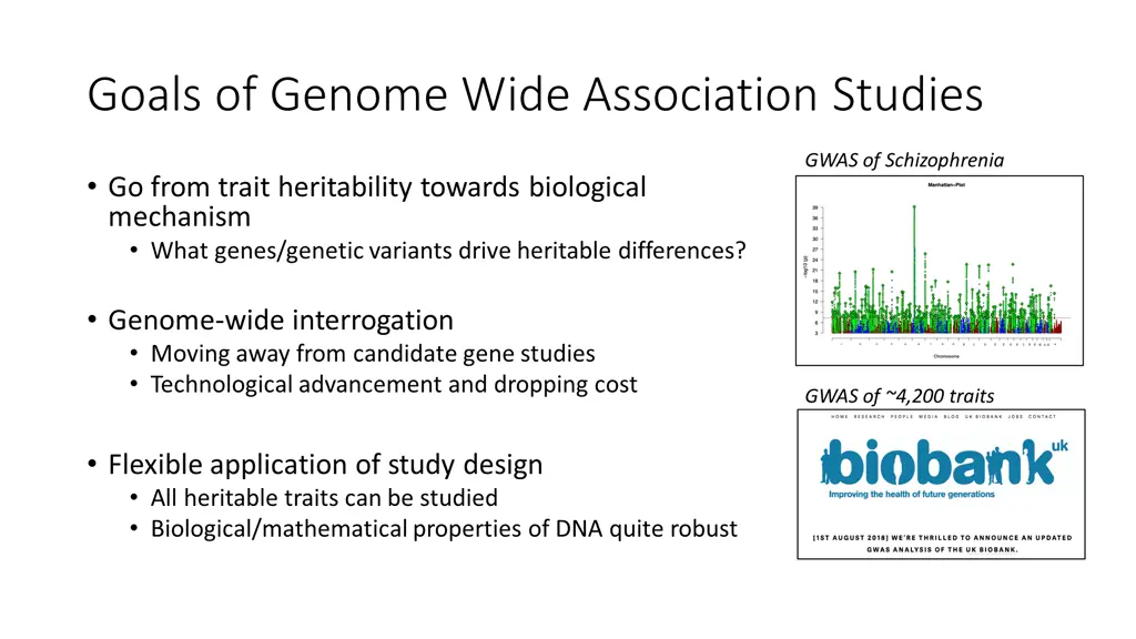 goals of genome wide association studies