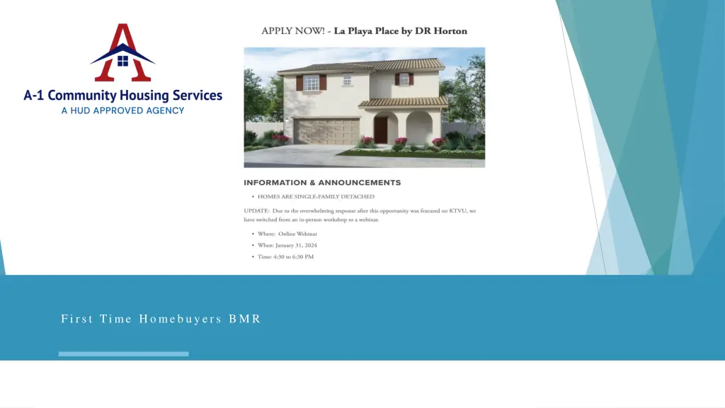 first time homebuyers bmr