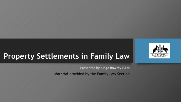 property settlements in family law