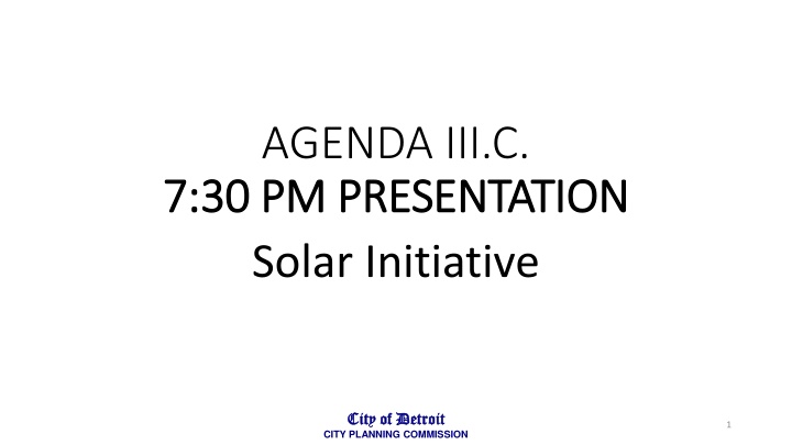 agenda iii c 7 30 pm presentation