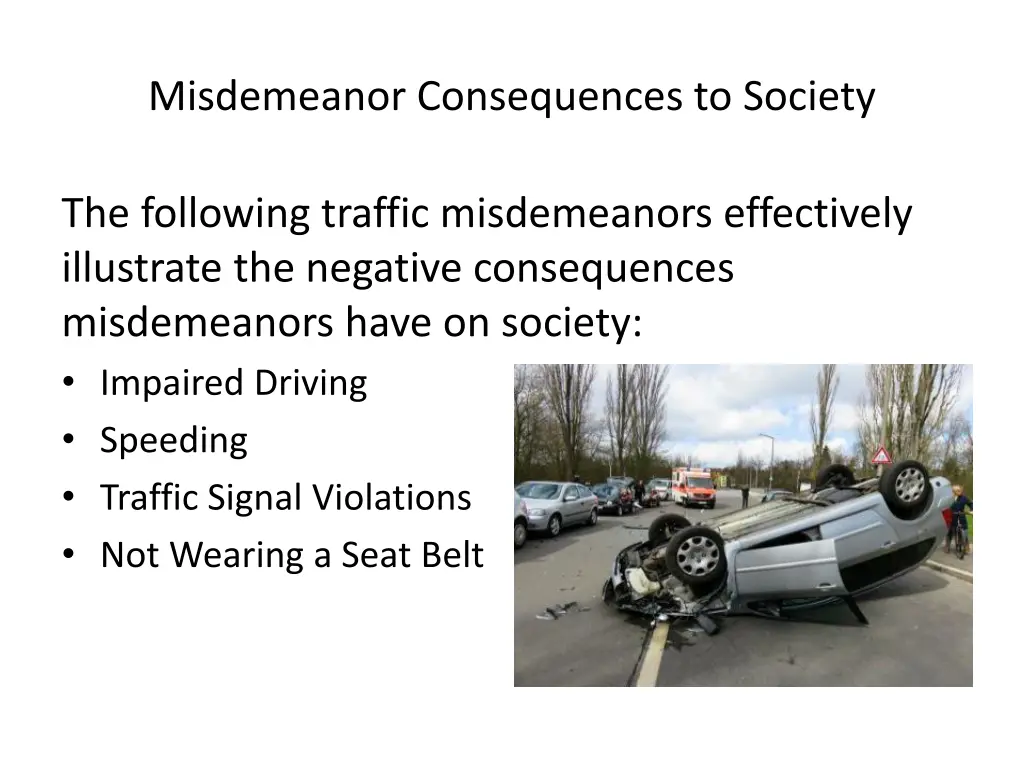 misdemeanor consequences to society