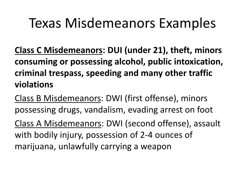 texas misdemeanors examples