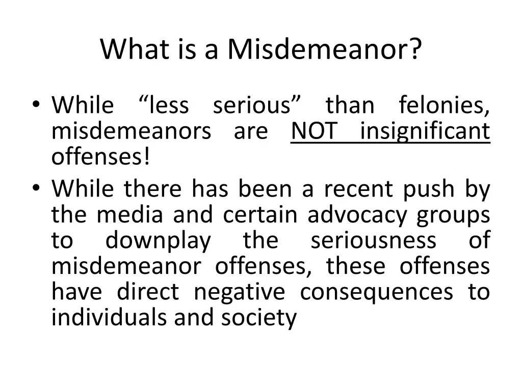 what is a misdemeanor 1