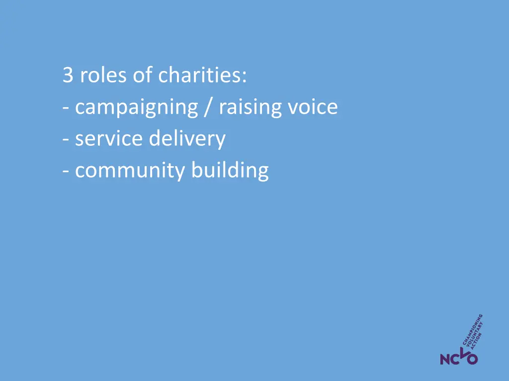 3 roles of charities campaigning raising voice