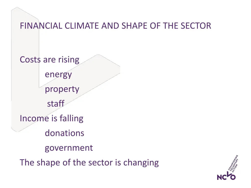 financial climate and shape of the sector 1