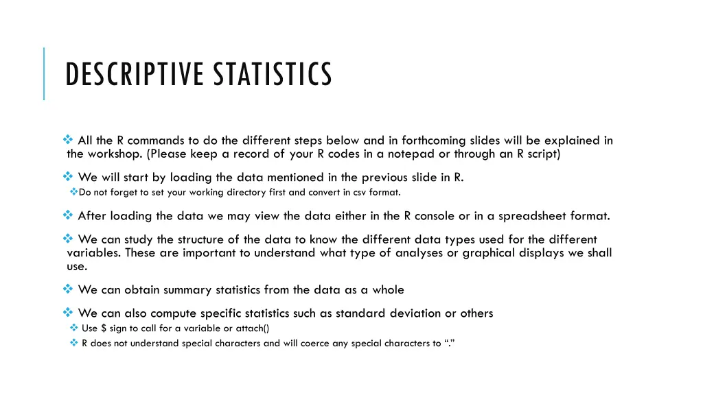 descriptive statistics