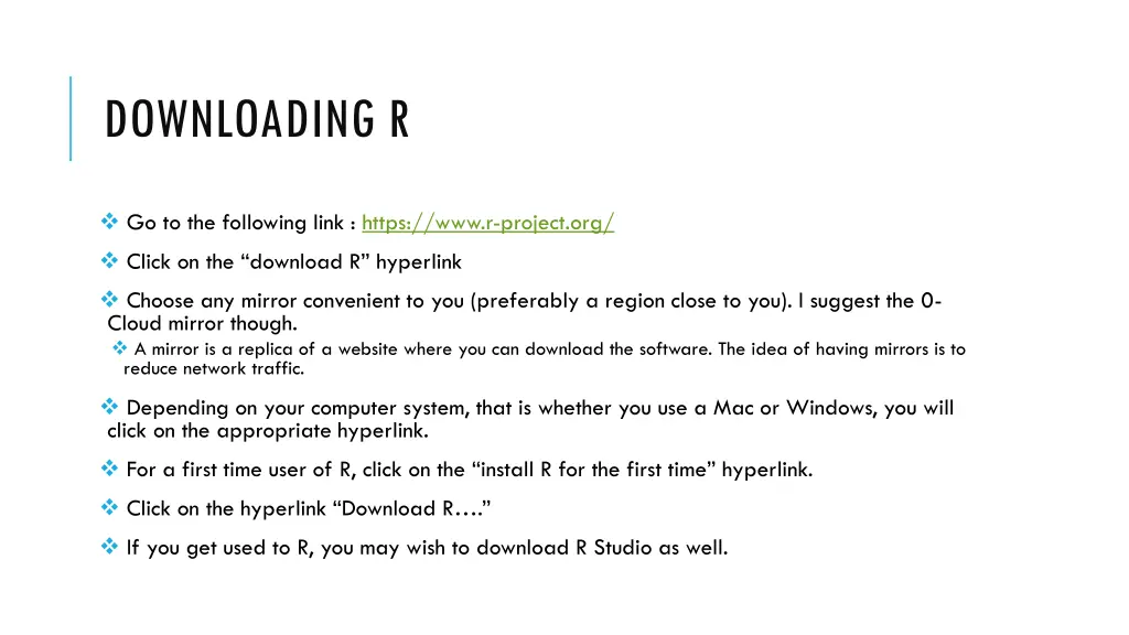 downloading r