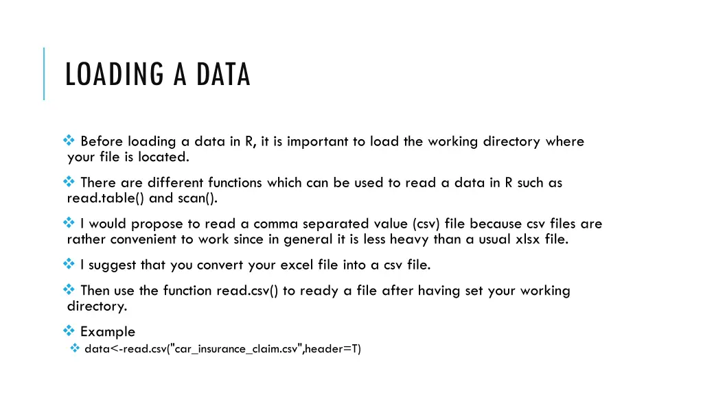 loading a data