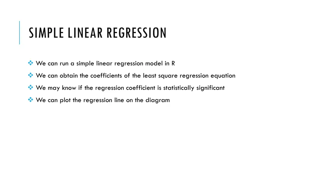 simple linear regression