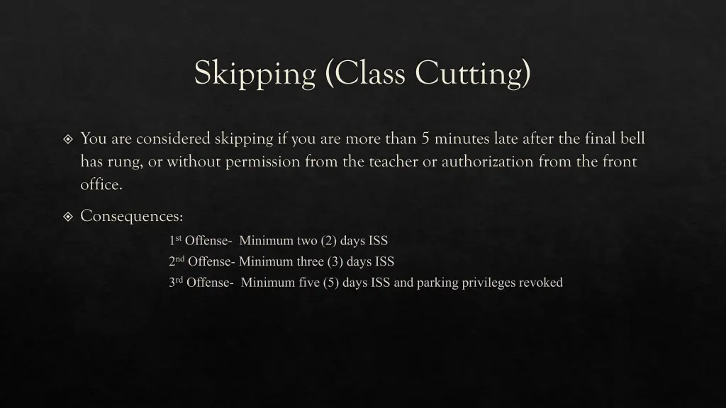 skipping class cutting