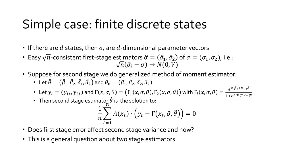 simple case finite discrete states