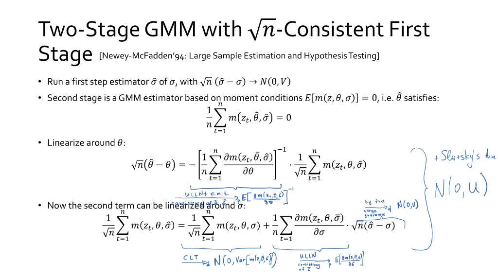 two stage gmm with consistent first stage