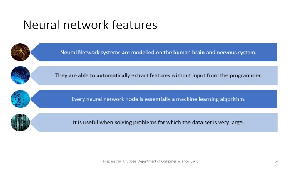 neural network features