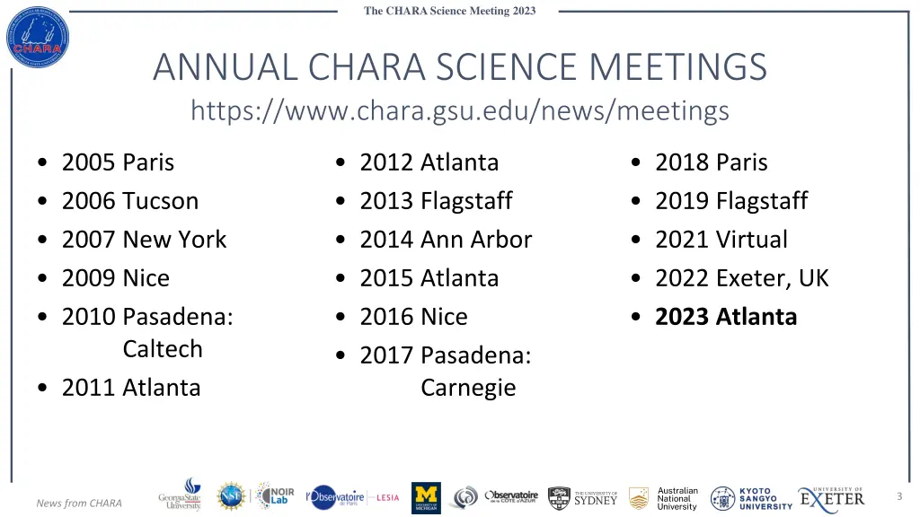 the chara science meeting 2023 2