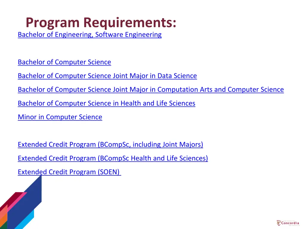 program requirements bachelor of engineering