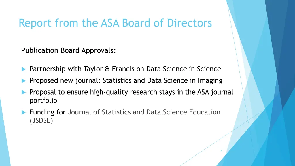 report from the asa board of directors 3