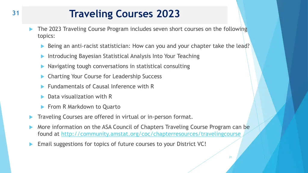 traveling courses 2023