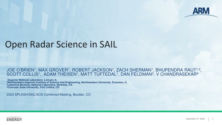 open radar science in sail