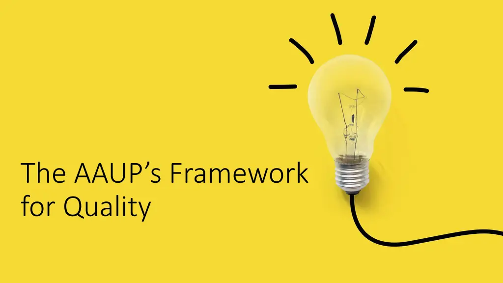 the aaup s framework for quality