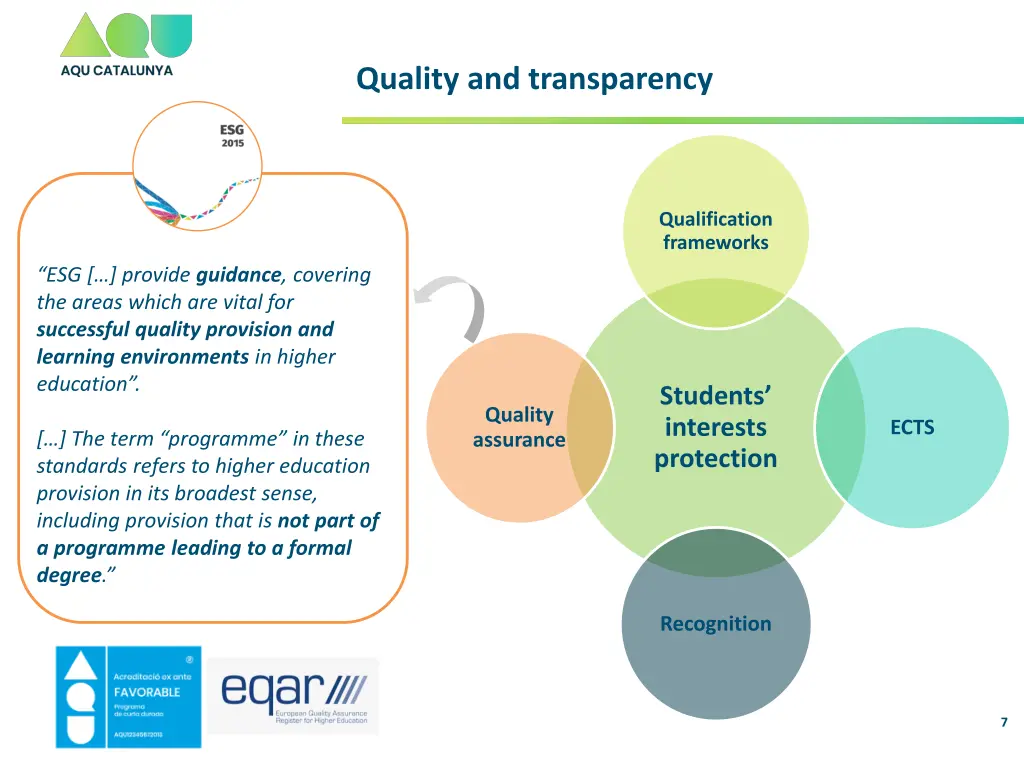 quality and transparency