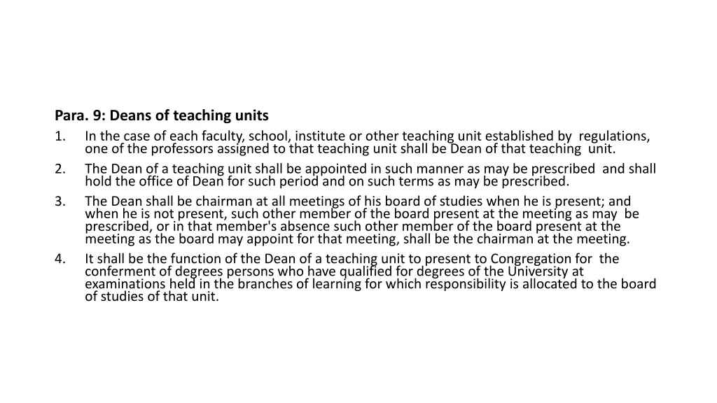 para 9 deans of teaching units 1 in the case