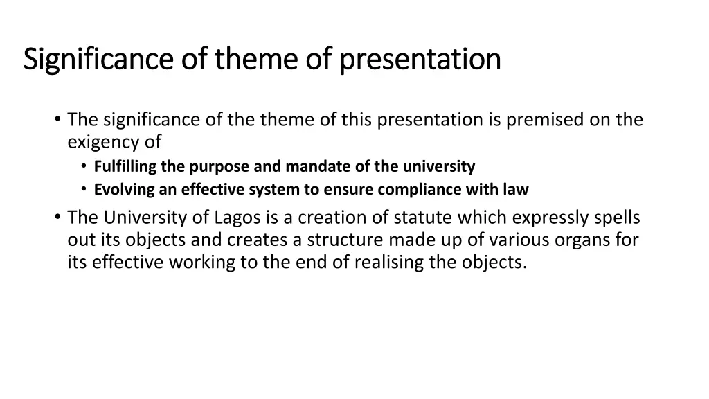 significance of theme of presentation