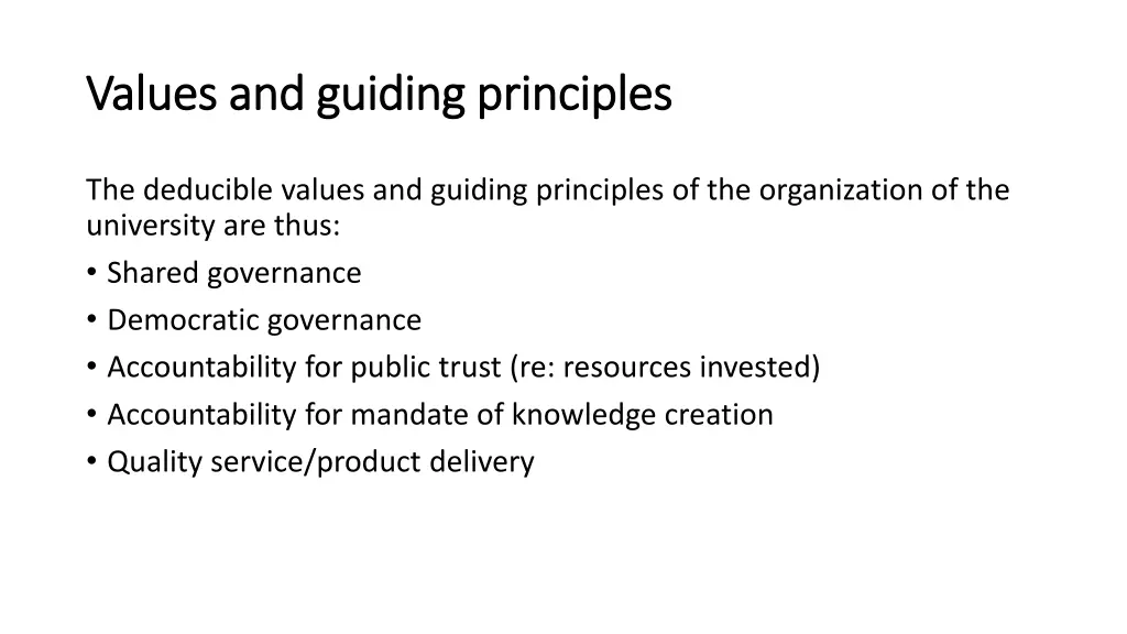 values and guiding principles values and guiding