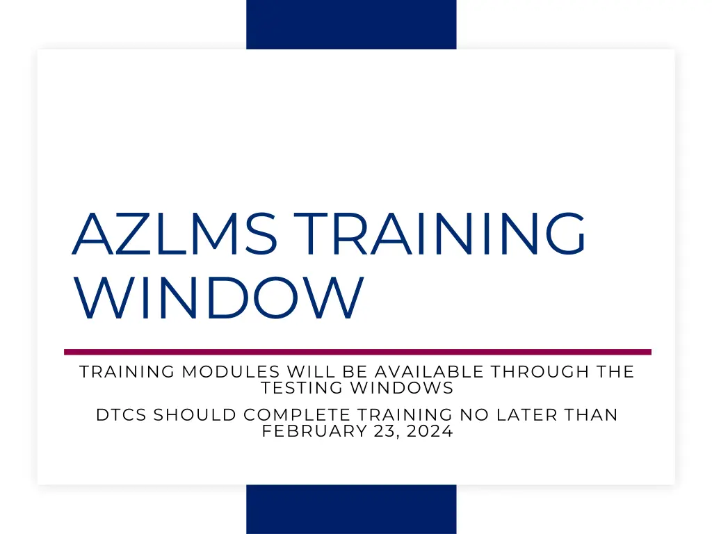 azlms training window