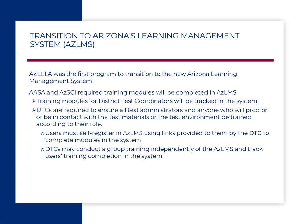 transition to arizona s learning management