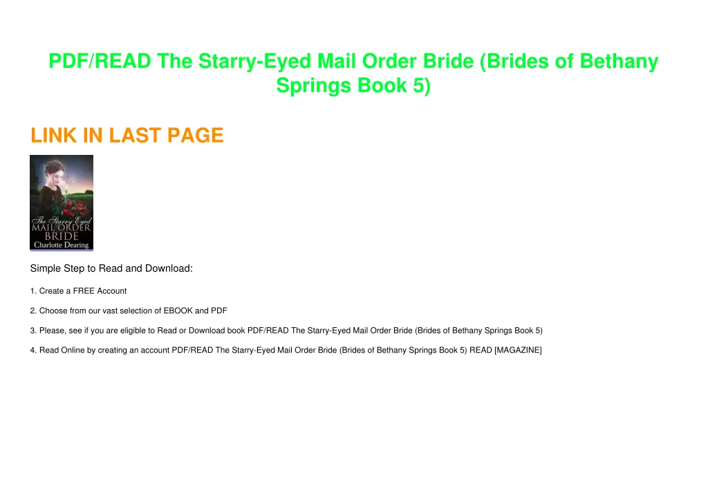 pdf read the starry eyed mail order bride brides 1