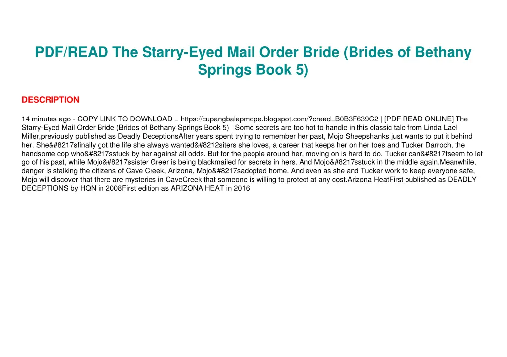 pdf read the starry eyed mail order bride brides 2