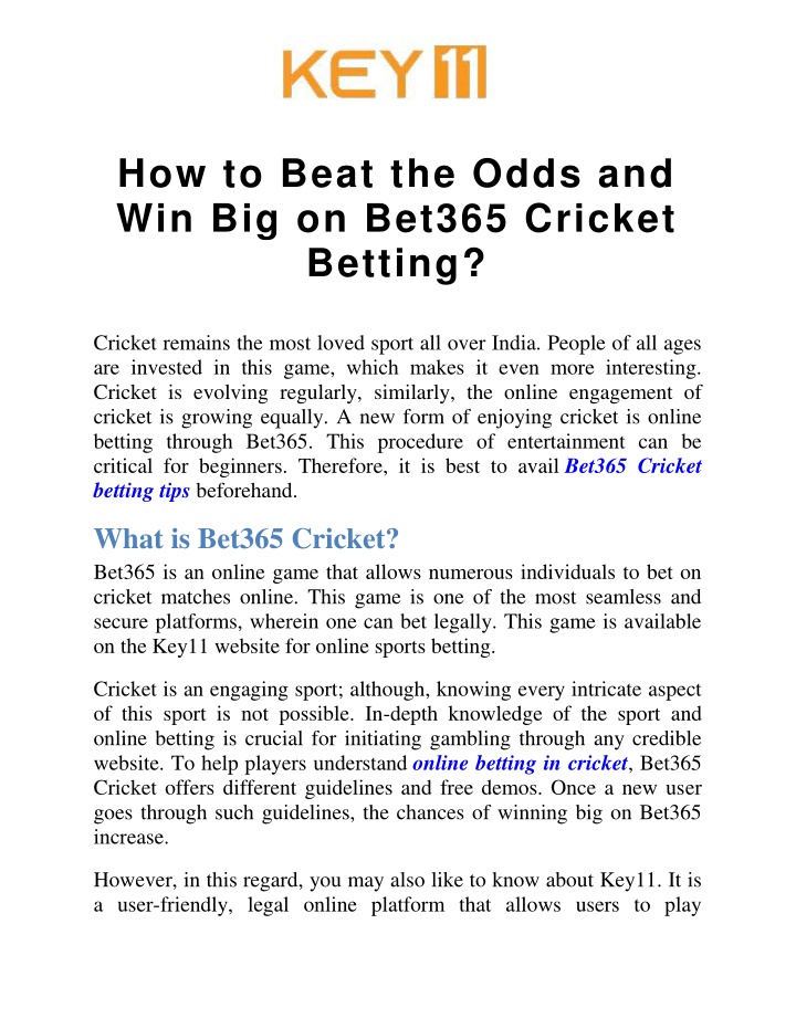 how to beat the odds and win big on bet365
