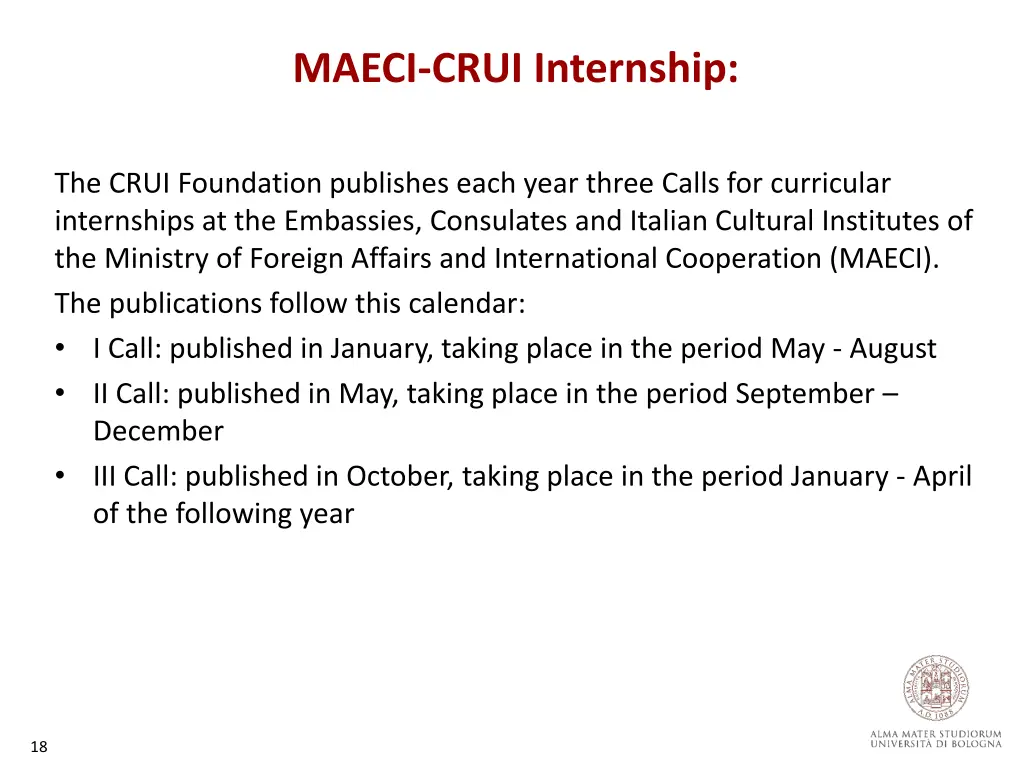 maeci crui internship