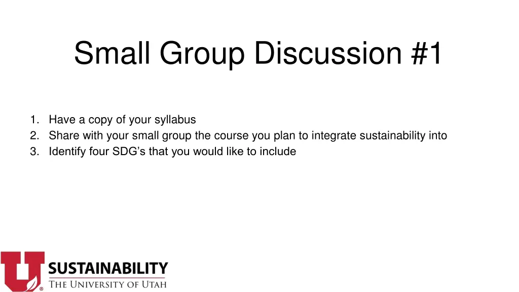 small group discussion 1