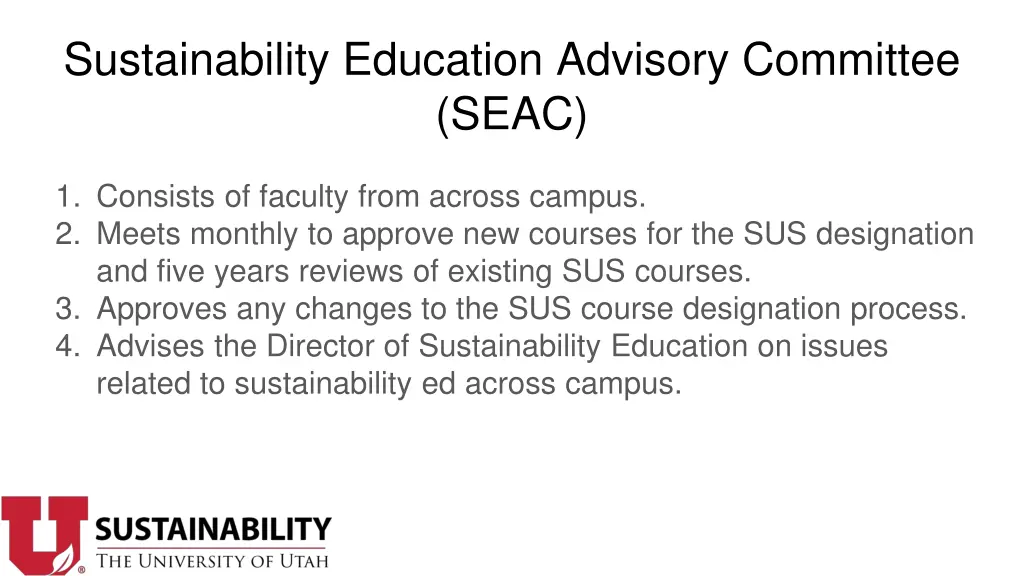 sustainability education advisory committee seac