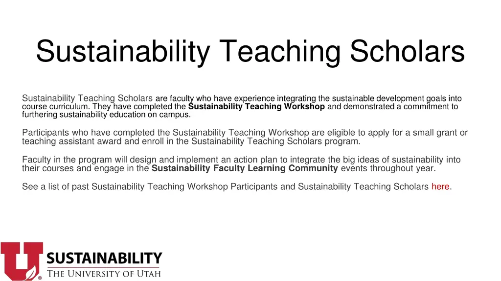 sustainability teaching scholars