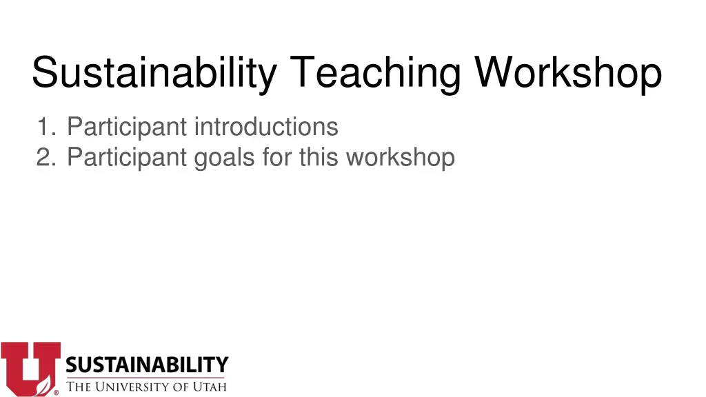 sustainability teaching workshop