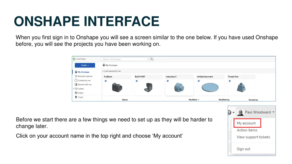 onshape interface