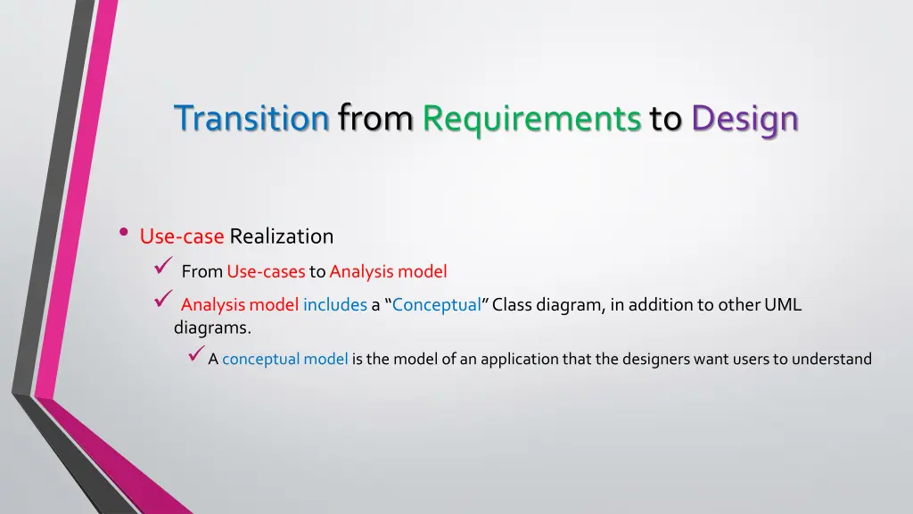 transition from requirements to design