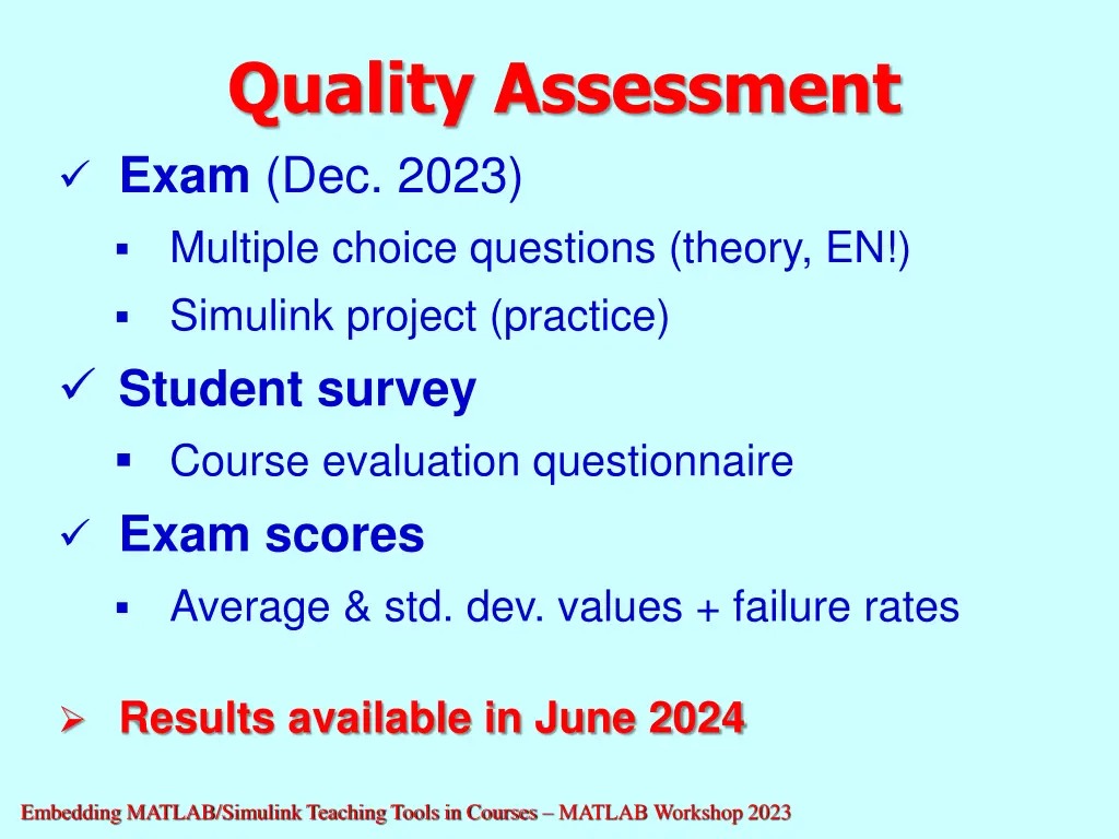 quality assessment exam dec 2023 multiple choice