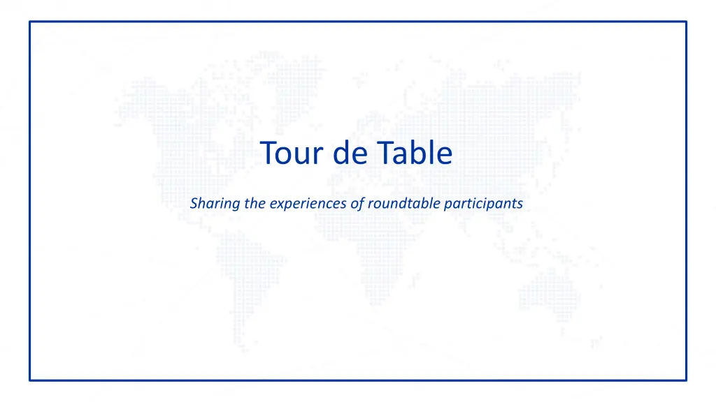 tour de table