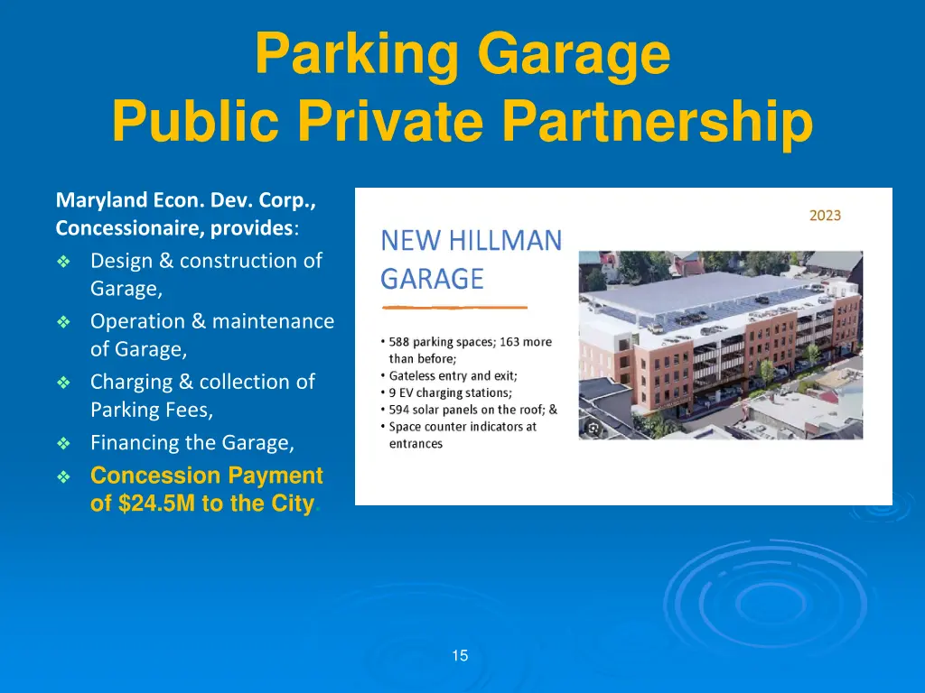 parking garage public private partnership