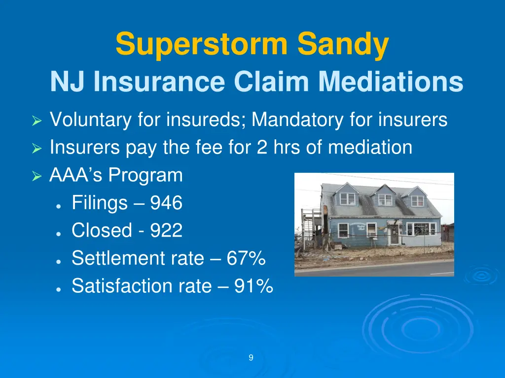 superstorm sandy nj insurance claim mediations