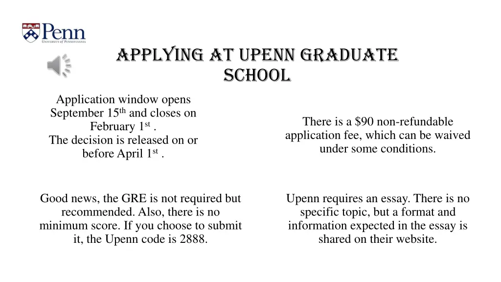 applying at upenn graduate school application