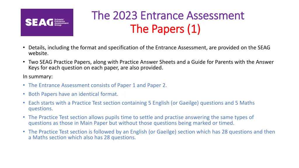 the 2023 entrance assessment the 2023 entrance 9